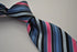 pink, blue and black striped tie