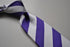 purple and white barber stripe tie