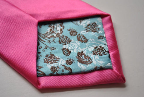 plain pink satin tie