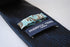 plain navy blue herringbone tie