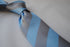 blue and silver grey barber striped design tie