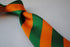 green and orange barber striped design tie