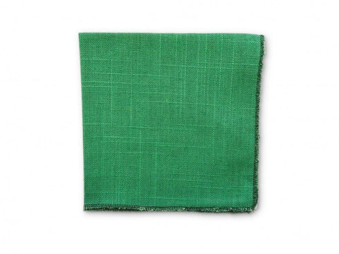 Green Linen Pocket Square