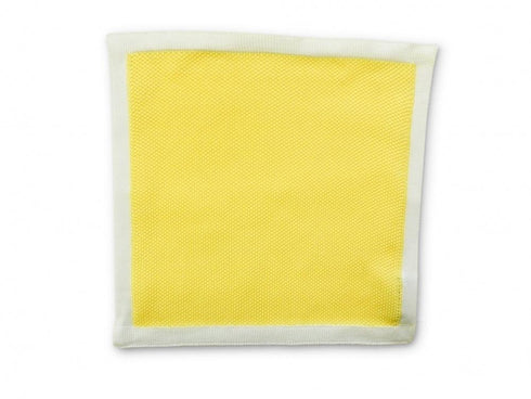 Lemon Yellow Knitted Pocket Square with White Edging