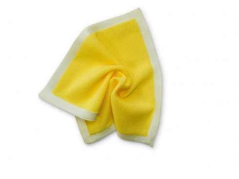 Lemon Yellow Knitted Pocket Square with White Edging