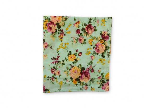 Turquoise Rose Floral Pocket Square