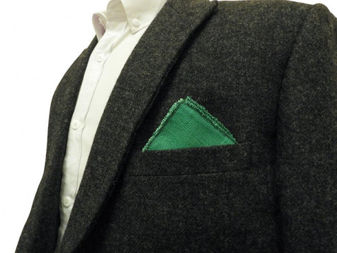 Green Linen Pocket Square
