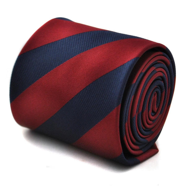 maroon and navy barber striped tie