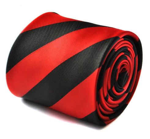 red and black barber stripe tie
