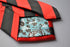 red and black barber stripe tie