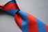 red and royal blue barber striped tie