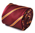 maroon and orange ribbon striped tie