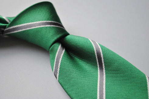 dark green and grey club striped tie