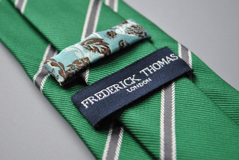 dark green and grey club striped tie