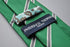 dark green and grey club striped tie