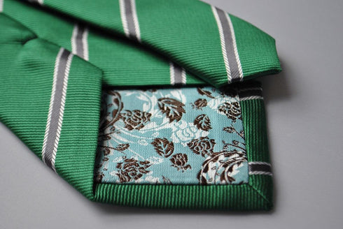 dark green and grey club striped tie