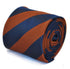 navy blue and brown barber striped tie