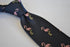 navy tie with flamingo embroidered design
