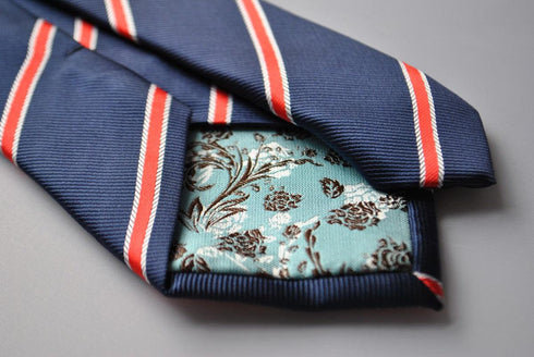 navy and red club stripe tie