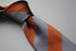 silver grey and chocolate brown barber striped tie