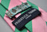 green and pink barber striped tie