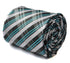 turquoise green, black and white check tie
