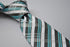turquoise green, black and white check tie