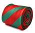 red and dark green barber striped tie