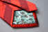 dark and bright red barber striped tie