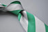 green and white barber striped tie