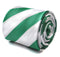 green and white barber striped tie