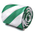 green and white barber striped tie