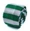 green and white striped skinny knitted tie