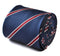 navy with red club striped tie