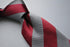 maroon red and silver barber striped tie