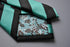 sea mint green turquoise and black barber striped tie