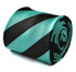 sea mint green turquoise and black barber striped tie