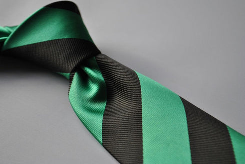 sea green and black barber striped tie