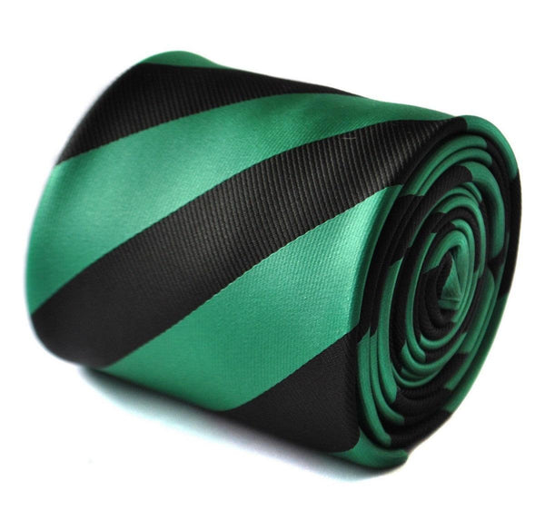 sea green and black barber striped tie