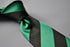 sea green and black barber striped tie