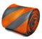orange and silver barber striped tie