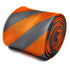 orange and silver barber striped tie