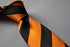 burnt orange and black barber striped tie