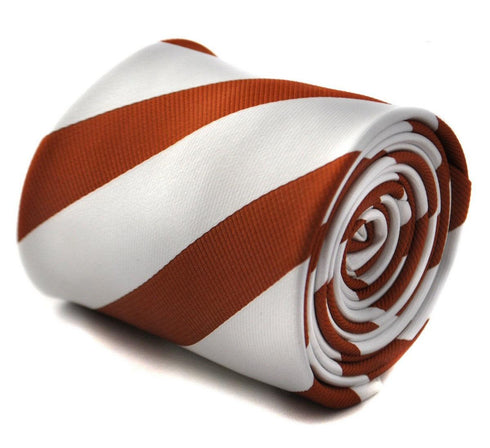 chocolate brown and white barber striped tie