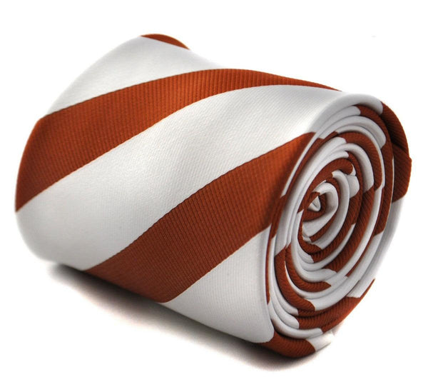 chocolate brown and white barber striped tie