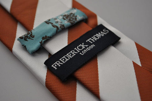 chocolate brown and white barber striped tie