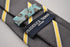 charcoal grey and yellow club striped tie