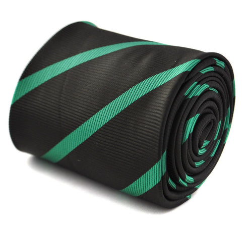 black and green club striped tie