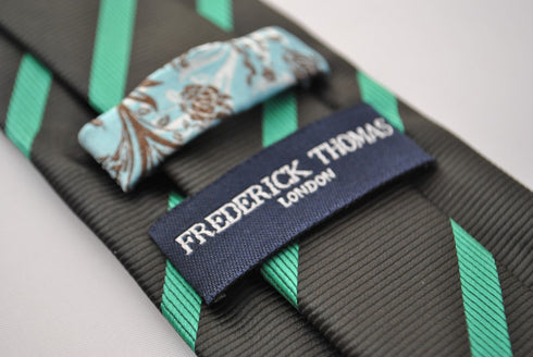 black and green club striped tie