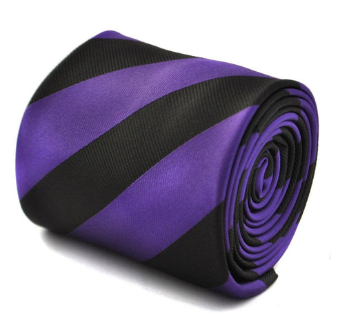 cadbury purple and black barber striped tie